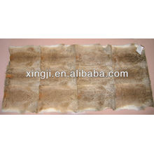 Natural brown color hare rabbit fur throw